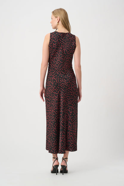 Polka Dot Satin A-Line Dress