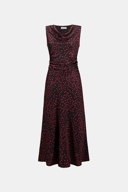 Polka Dot Satin A-Line Dress