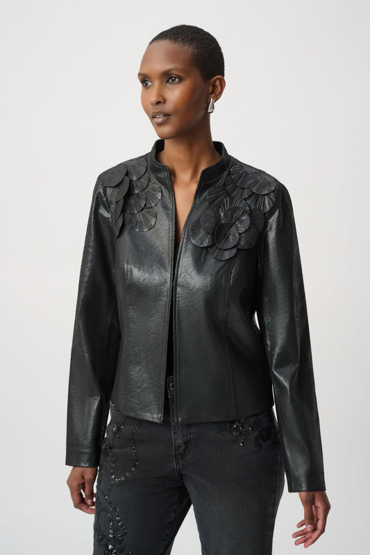 Embellished Foiled Suede Jacket