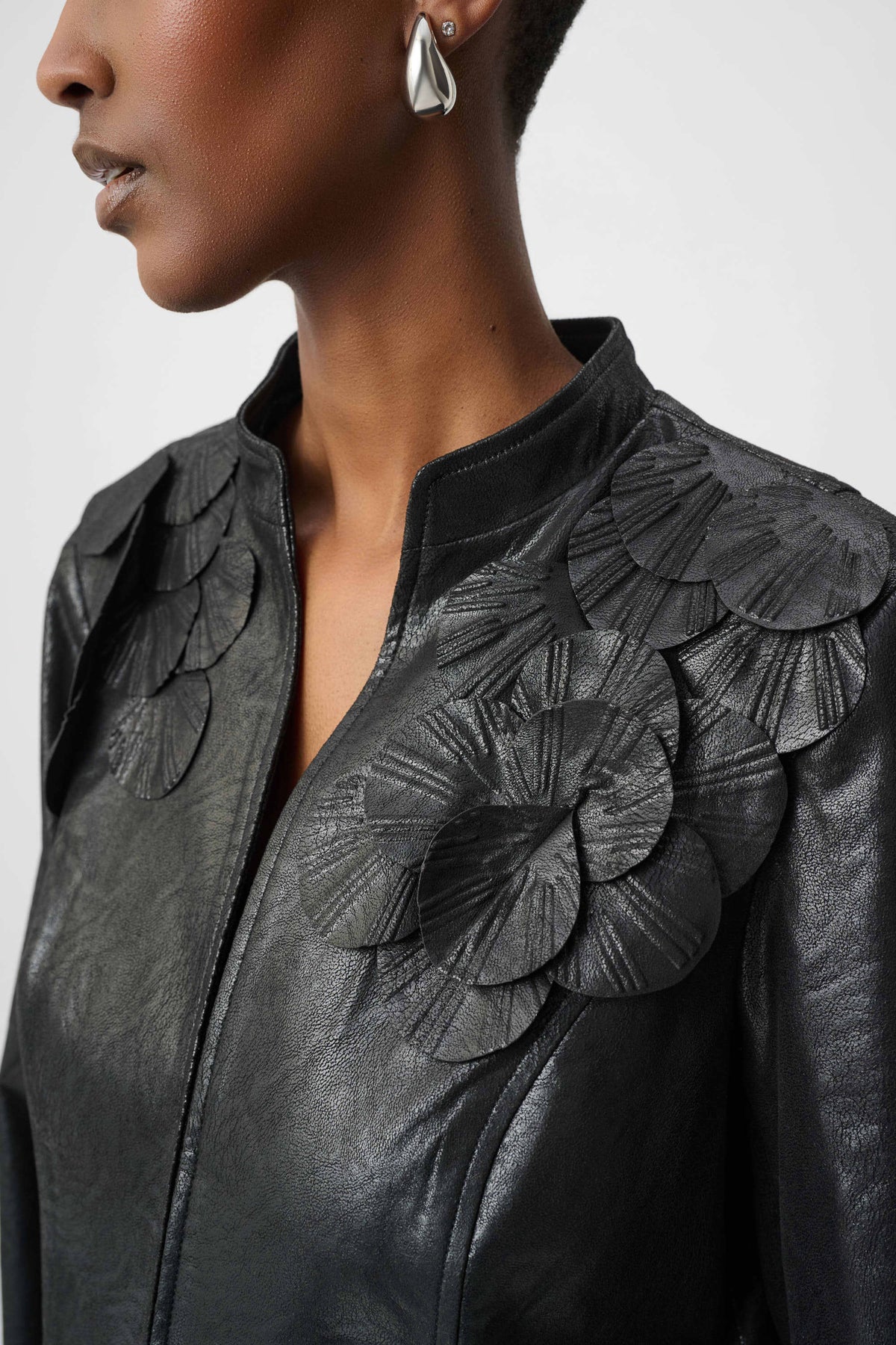 Embellished Foiled Suede Jacket