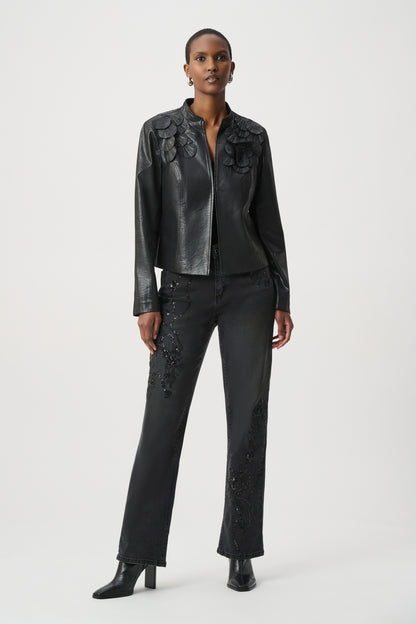 Embellished Foiled Suede Jacket