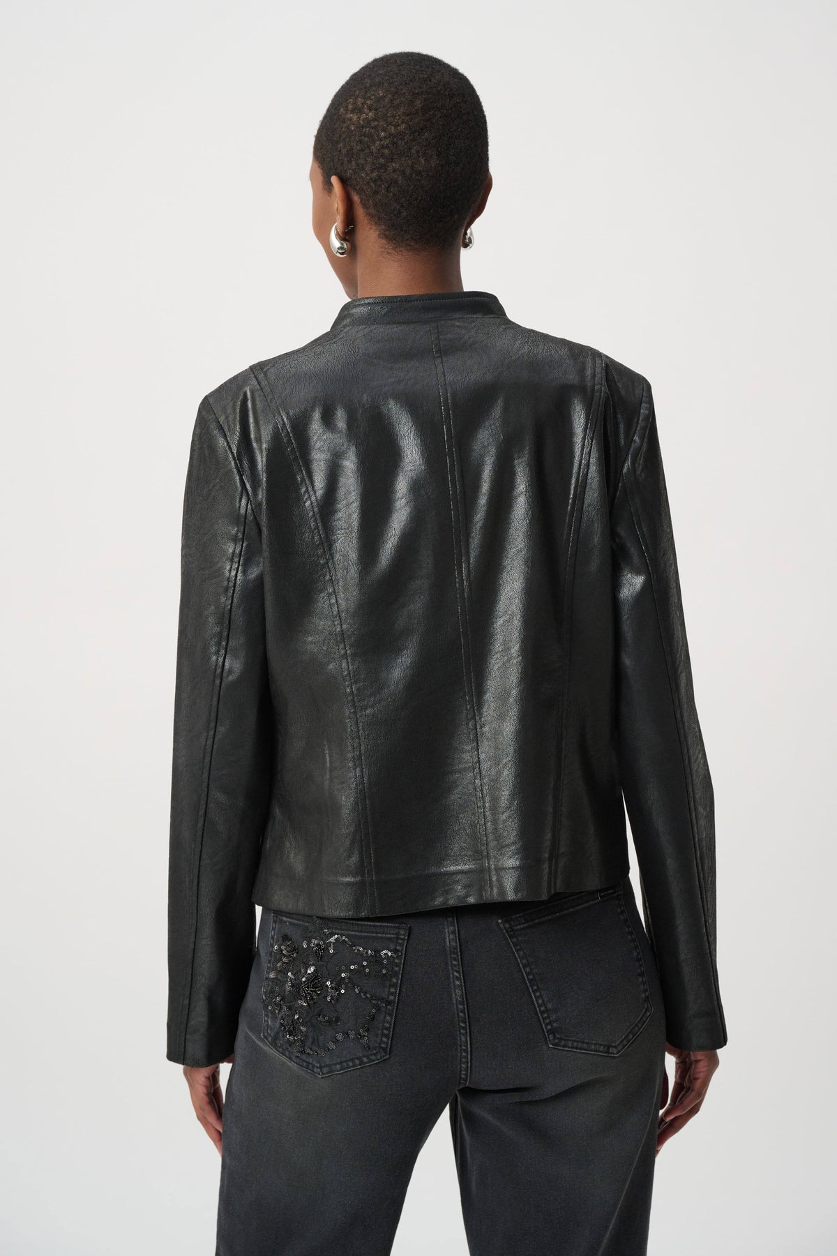 Embellished Foiled Suede Jacket
