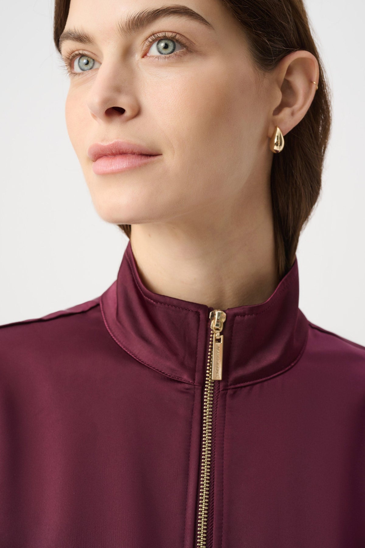 Satin Puff Sleeve Utility Jacket