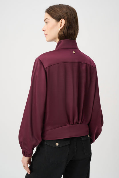Satin Puff Sleeve Utility Jacket