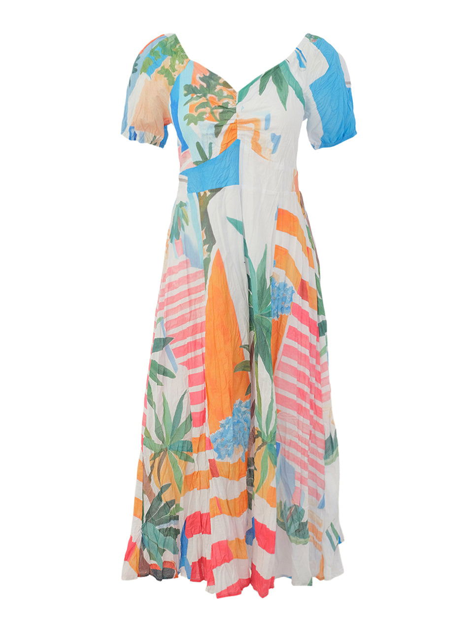 Dolcezza Pots on the Stairs Crinkle Fit& Flare Dress