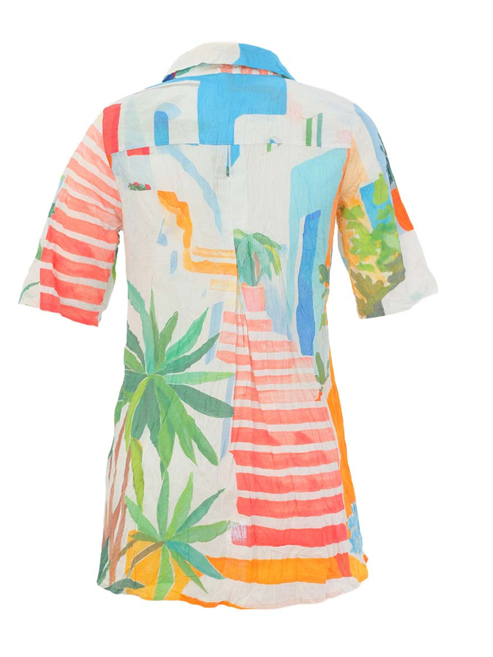 Dolcezza Palm Tree Print Cotton Shirt