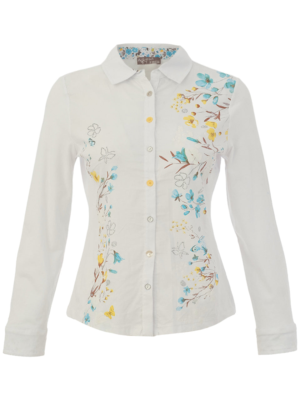 Embellished “Shoreline Flowers” Shirt - Lucindas on-line