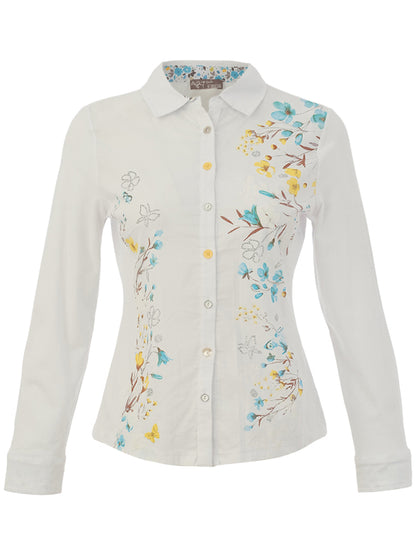 Embellished “Shoreline Flowers” Shirt - Lucindas on-line