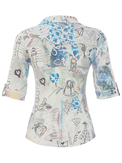 Dolcezza Abstract Print Modal Blouse