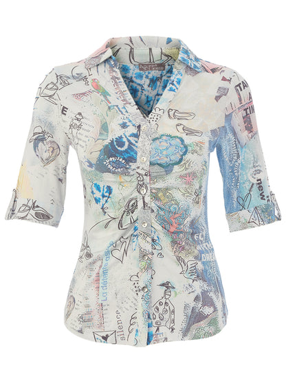 Dolcezza Abstract Print Modal Blouse