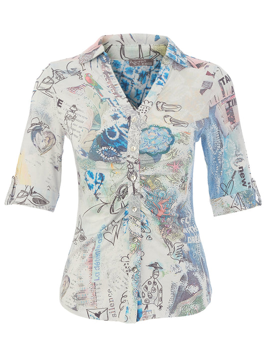 Dolcezza Abstract Print Modal Blouse