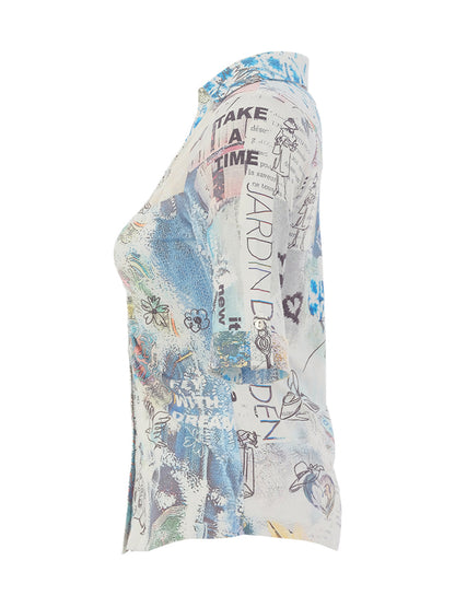 Dolcezza Abstract Print Modal Blouse