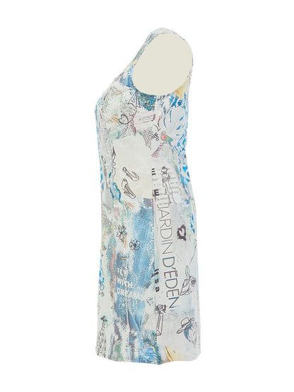 Dolcezza Zip Pocket Collage Print Dress