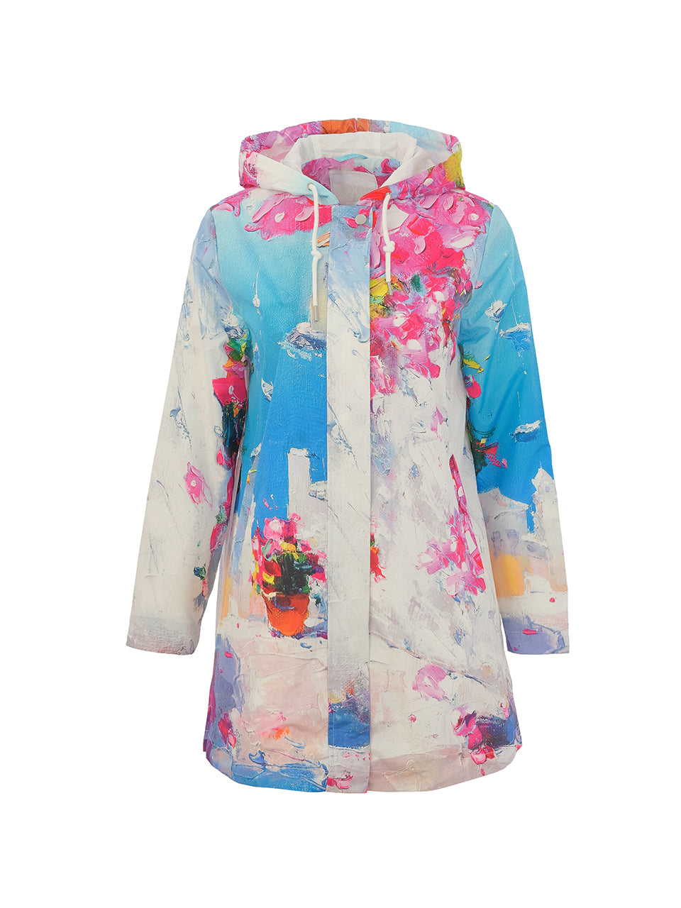 'Summer in Santorini' Rain Jacket - Lucindas on-line
