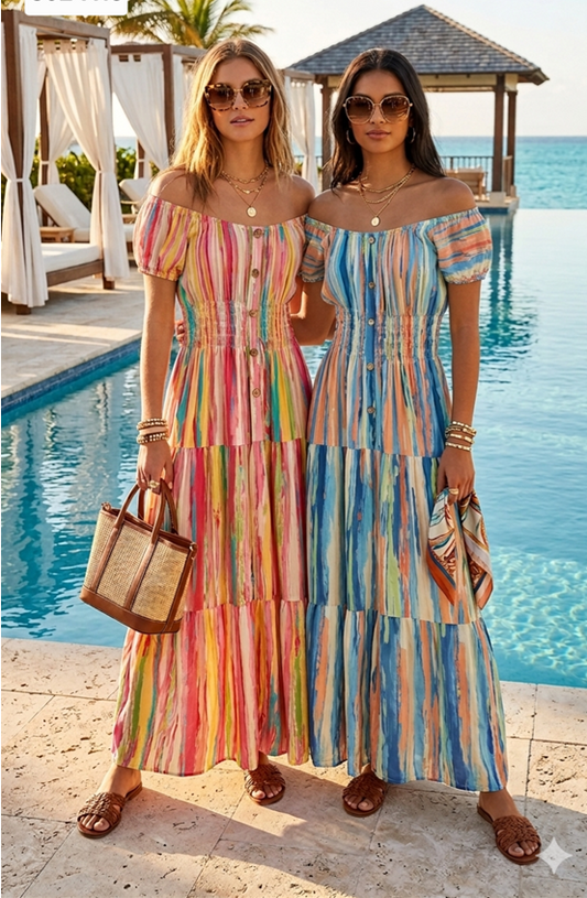 off-the-shoulder maxi dress