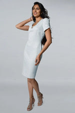Load image into Gallery viewer, Jacquard Dress with Tulip Sleeves 228232

