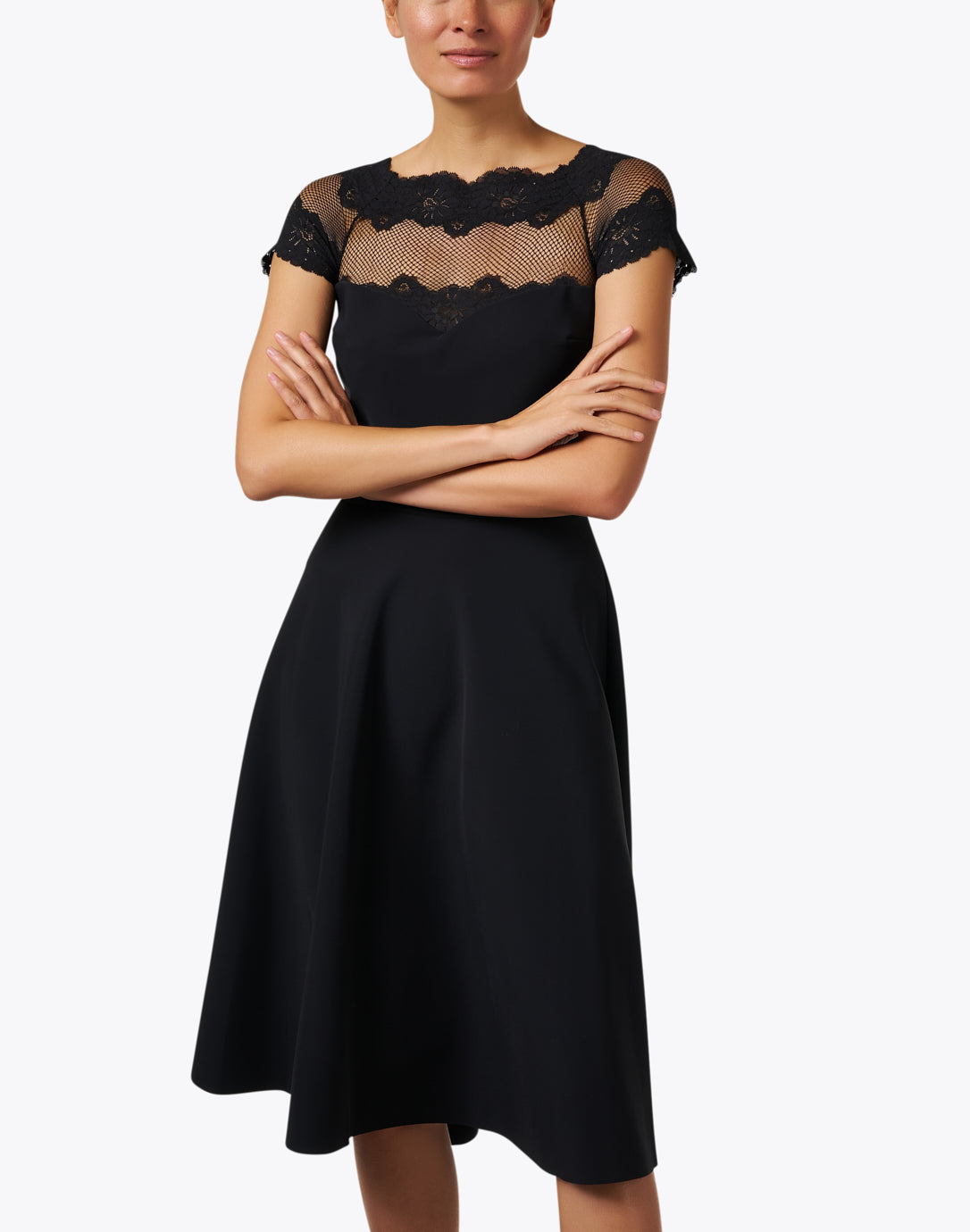Ariba Black Lace Fit & Flare Dress