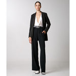 Load image into Gallery viewer, Black Single-button Blazer with white piping details 34-1046
