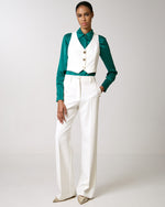 Load image into Gallery viewer, Offwhite Gilet with Monogram Gold Buttons 34-2140
