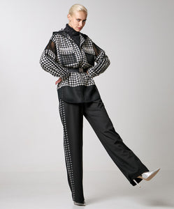 Black Straight-leg Trousers with Tweed details 34-5009