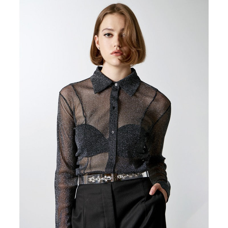 Access Shimmer Shirt with gathered details 34-7011
