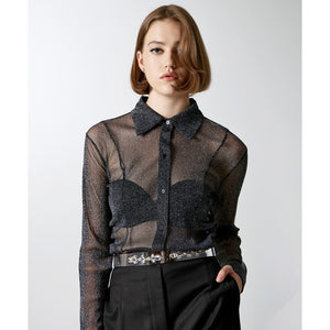 Access Shimmer Shirt with gathered details 34-7011