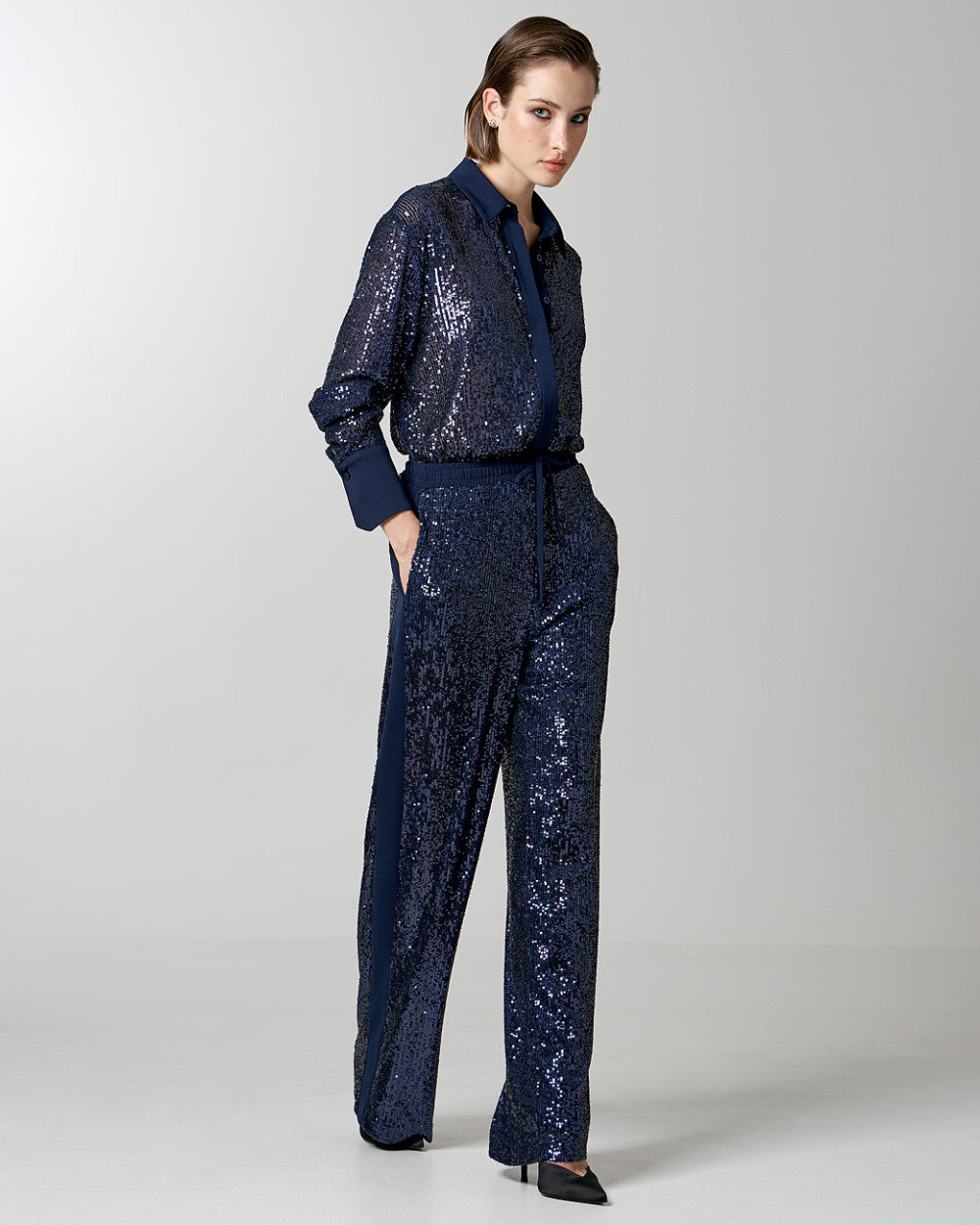 Sequin Drench Trousers with side detail 34-5075