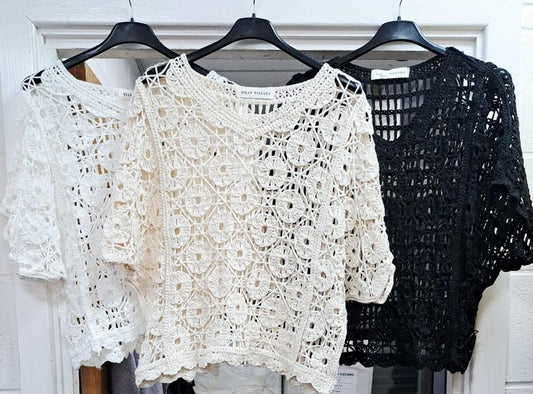 Crochet V-Neck Tops