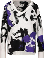 Load image into Gallery viewer, Abstract Purple Print Cotton Knit With Sparkle 807222
