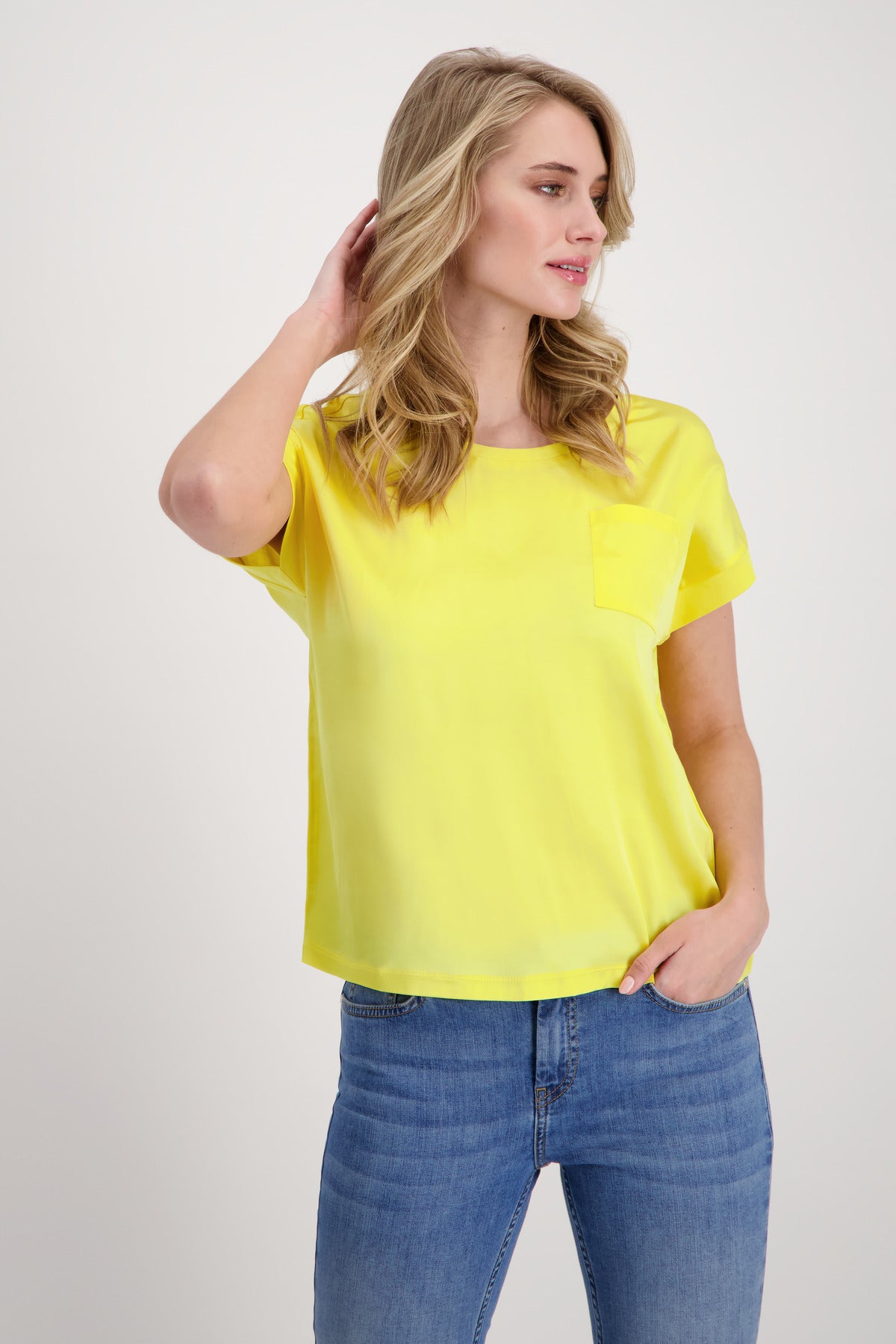 Sunshine Yellow Satin/Jersey T-Shirt 408379