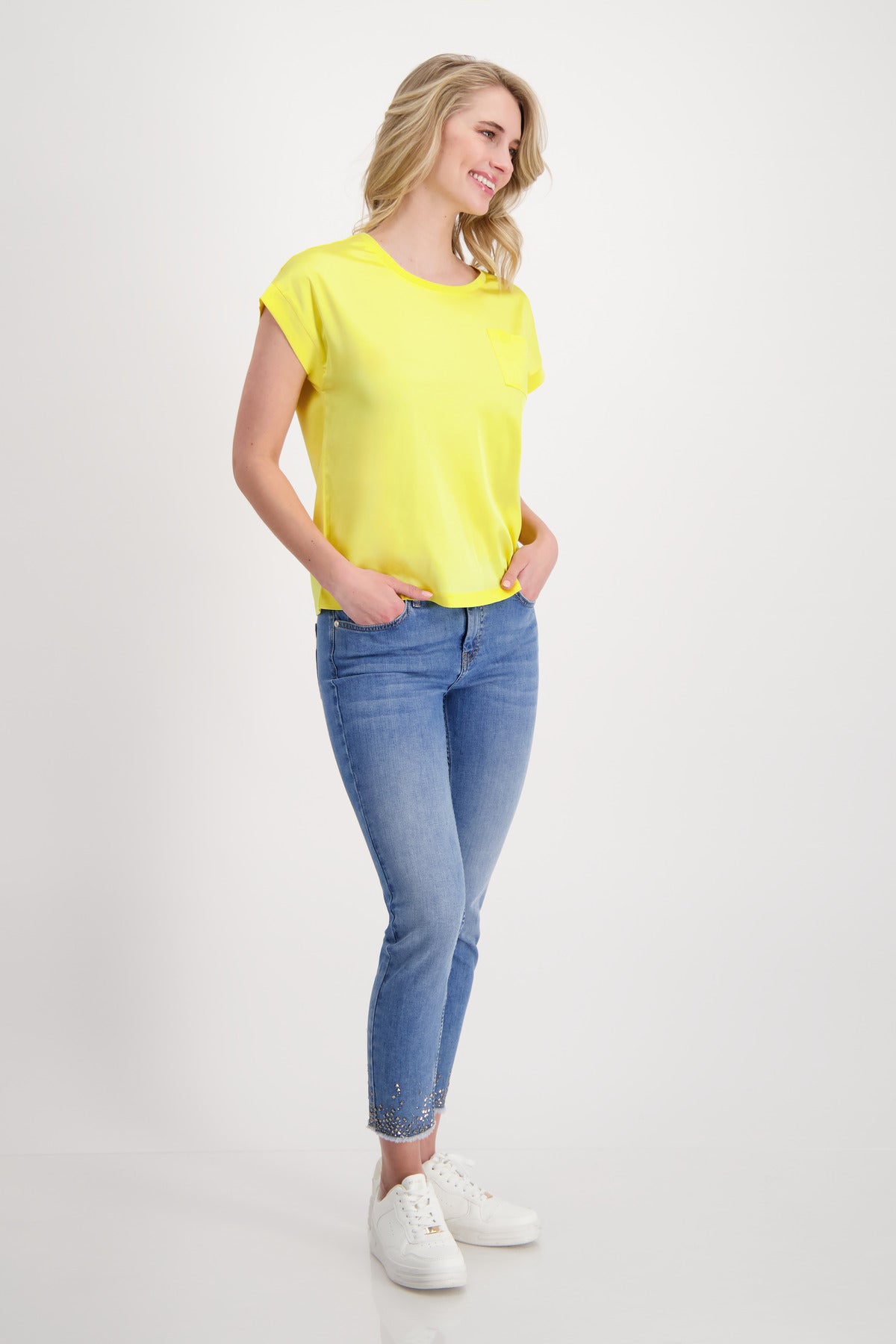 Sunshine Yellow Satin/Jersey T-Shirt 408379
