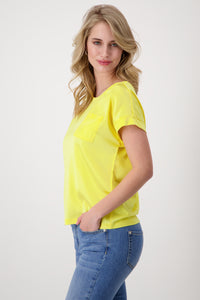 Sunshine Yellow Satin/Jersey T-Shirt 408379