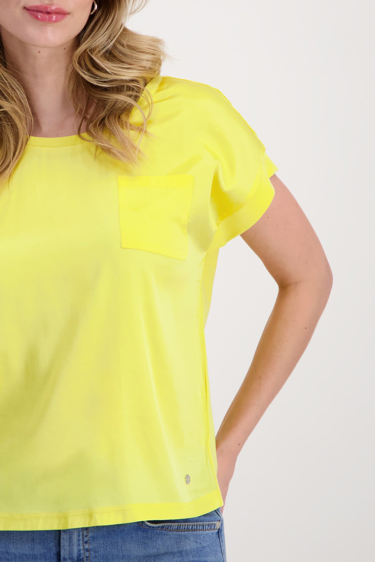 Sunshine Yellow Satin/Jersey T-Shirt 408379