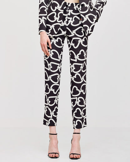 Heart Printed High-waist Trousers  43-5059
