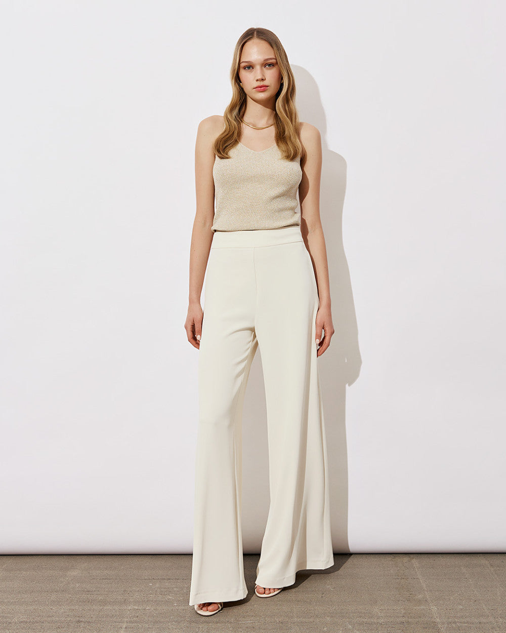 Metallic Knitted Top with Straps 43-8004