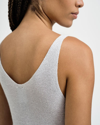 Metallic Knitted Top with Straps 43-8004