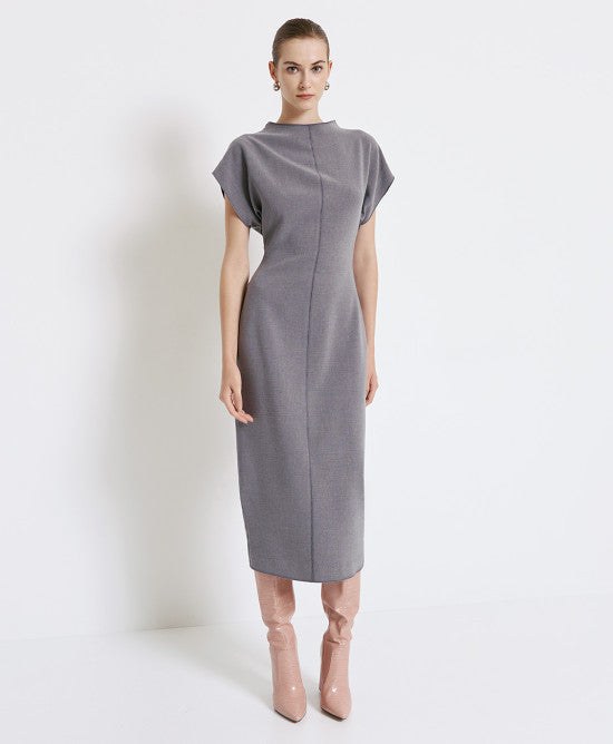 Access Grey Midi Pencil Dress 44-3311