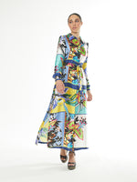 Load image into Gallery viewer, Tropical Print Maxi Dress with Belt 47615
