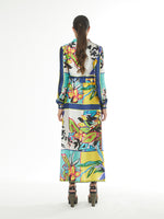 Load image into Gallery viewer, Tropical Print Maxi Dress with Belt 47615
