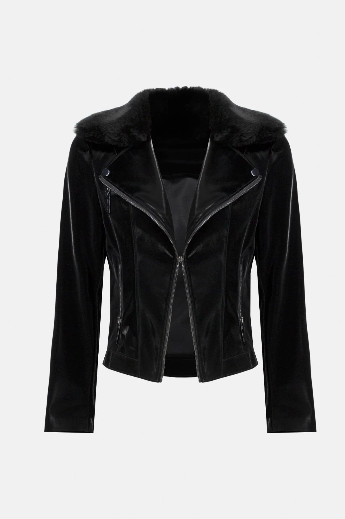Black Faux Leather Moto Jacket 234902