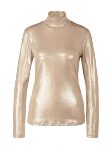 Gold Turtle Neck Fitted Top