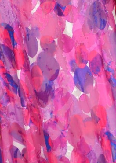 Fuchsia/Purple Pure Silk Layered Dress 61161