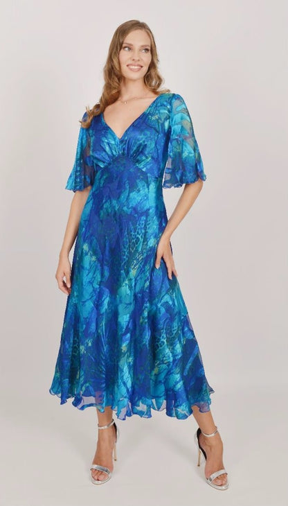 Allison Royal Blue Pure Silk Maxi Dress 6160