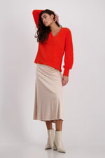 Load image into Gallery viewer, Italian Feel Satin Midi Skirt 806939
