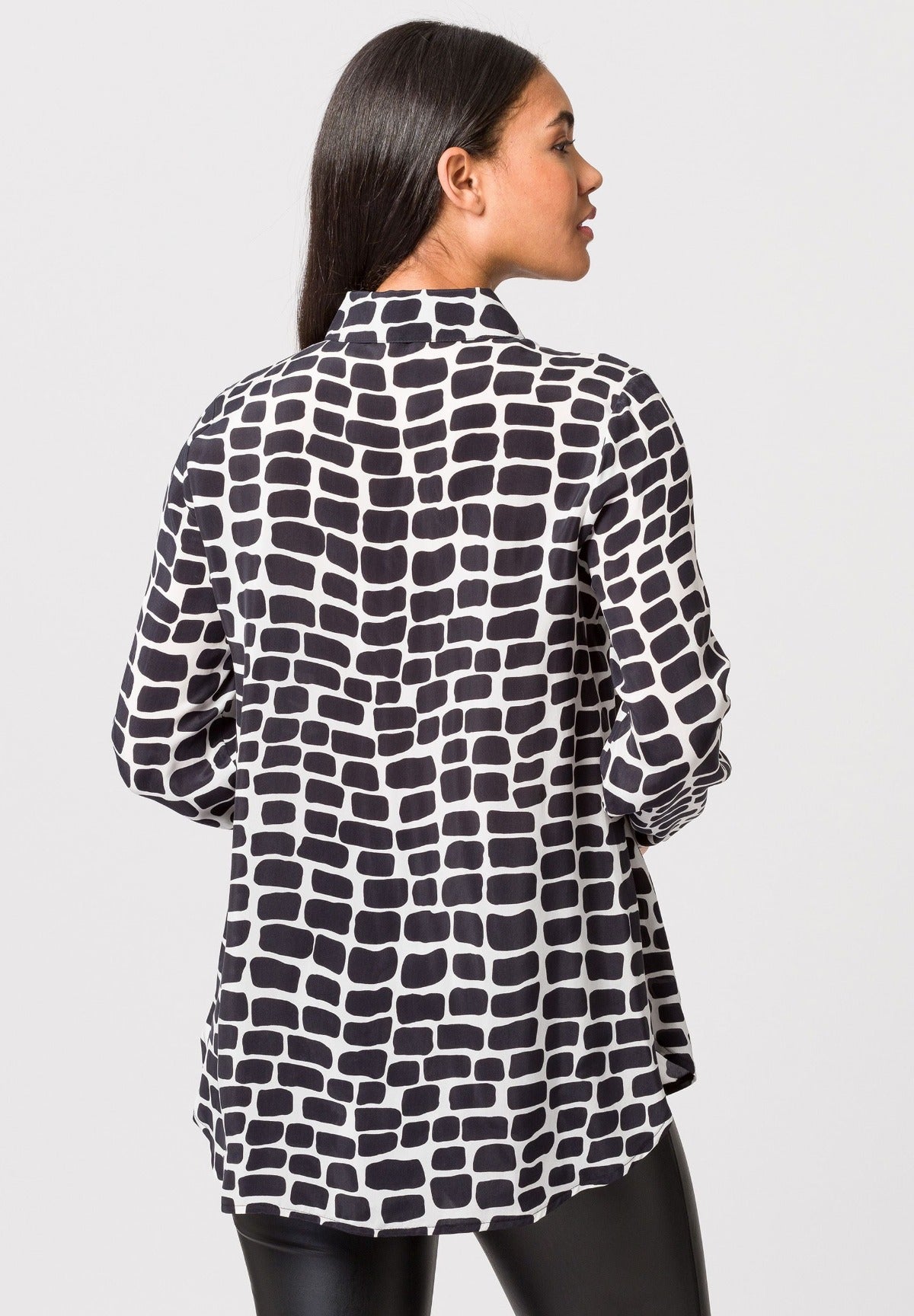 Monochrome Pattern Print Shirt