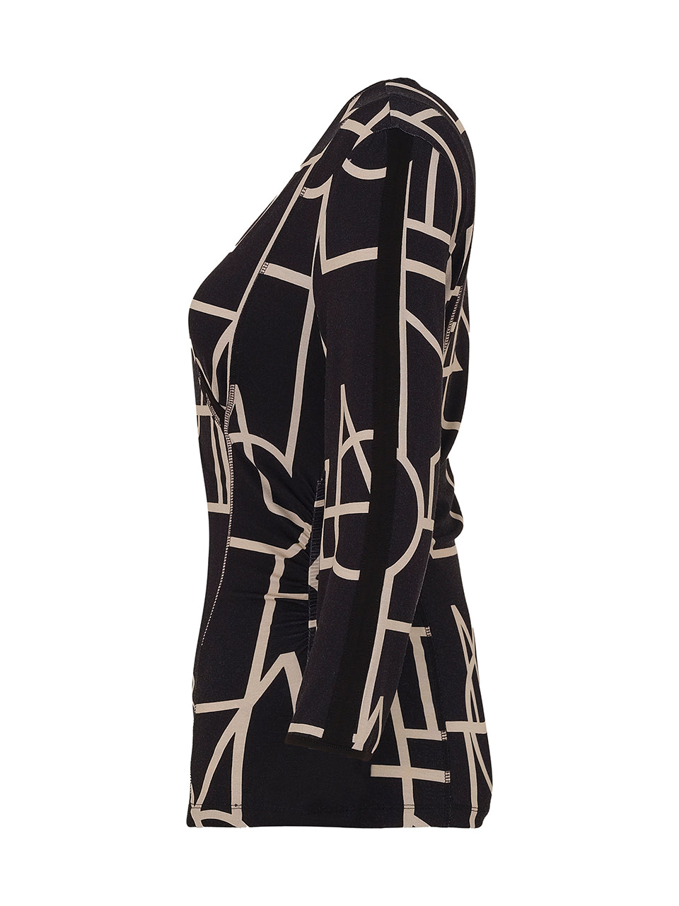 Black Upbeat Print Wrap Top 73102