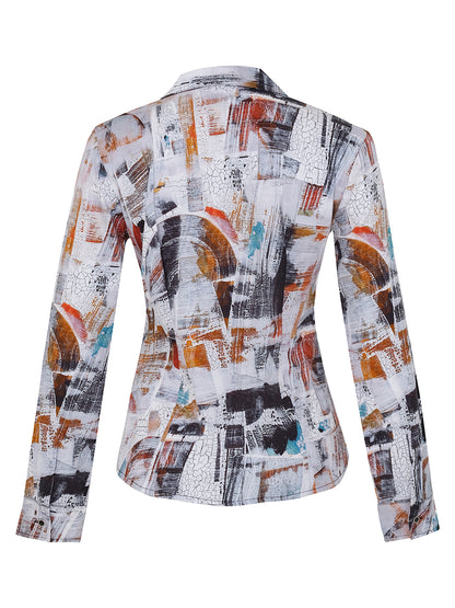 Simply Art Abstract Print Stretch Shirt
