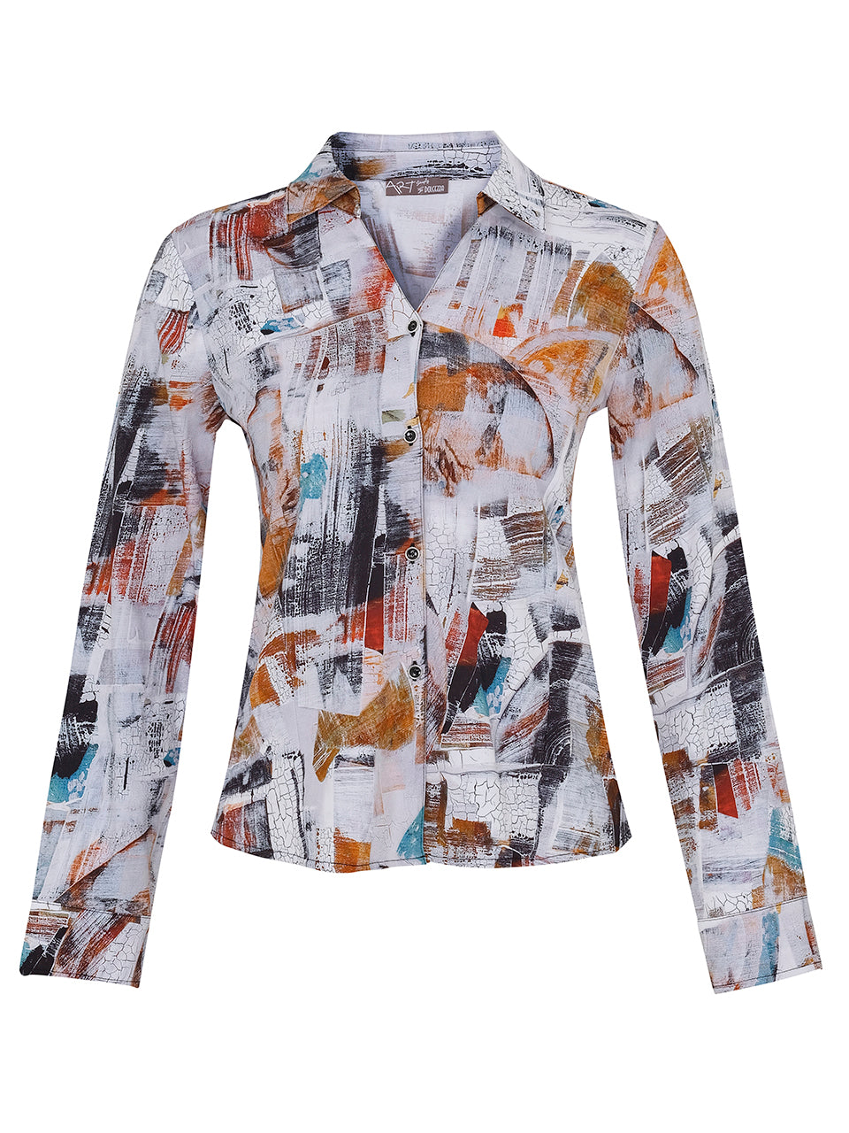 Simply Art Abstract Print Stretch Shirt