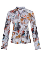 Load image into Gallery viewer, Simply Art Abstract Print Stretch Shirt 73633
