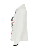 Load image into Gallery viewer, White Button Front Shirt with Abstract Print 73644
